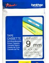 BROTHER LAMINATO DA 9 MM  8 M  NERO TRASPARENTE