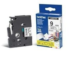 BROTHER LAMINATO DA 9 MM  8 M  NERO BIANCO