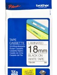 BROTHER LAMINATO DA 18 MM  8 M  NERO BIANCO