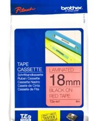 BROTHER LAMINATO DA 18 MM  8 M  NERO ROSSO